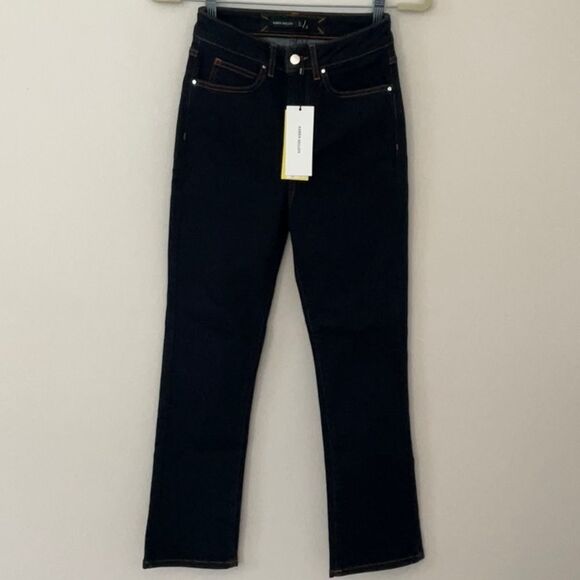 KAREN MILLEN NEW WITH TAGS DARK DENIM JEANS SIZE 2 STRAIGHT FIT - Picture 5 of 10